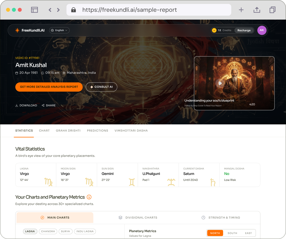 Sample Kundli Report